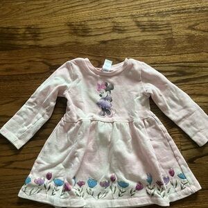 Disney Pink Minnie Mouse Floral Kids Dress